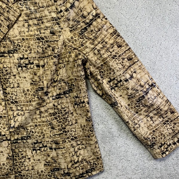 Vintage Norton Mcnaughton Womens Blazer Size 14 Snake Skin Print Jacket Coat - Picture 4 of 16